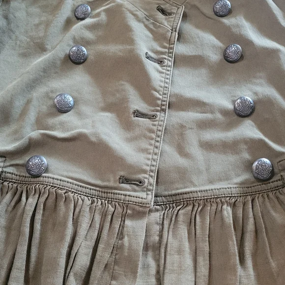 Free People Olive Green Utility Jacket with Peplum Hem - Picture 6 of 13